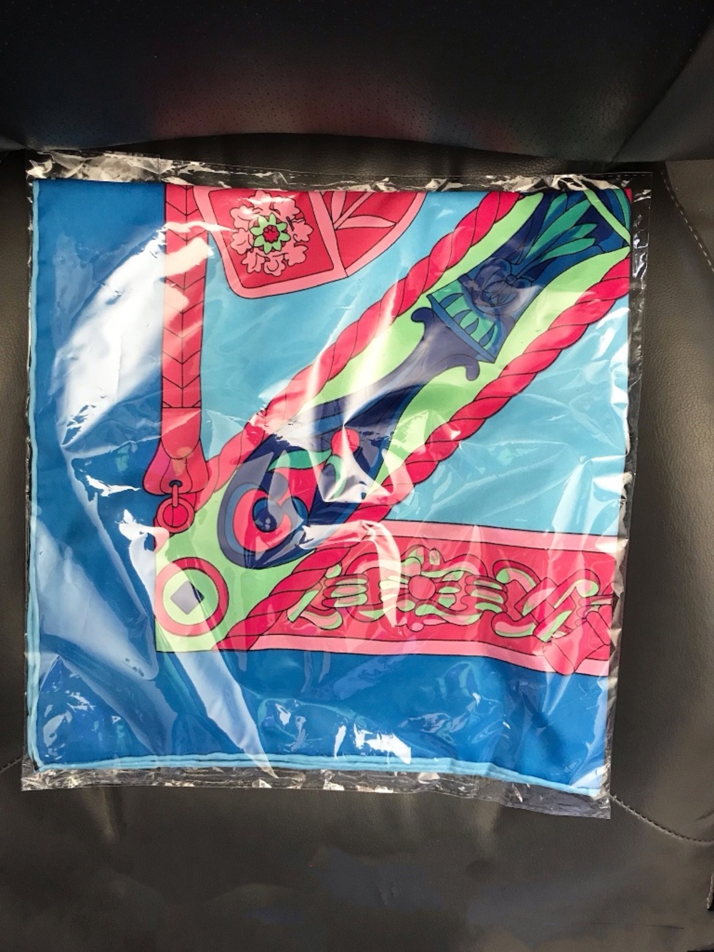 New 100% silk Scarf / Wrap  53" Square in Equestrian Theme